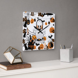 Relógio Quadrado Noite Fantasma Spooky