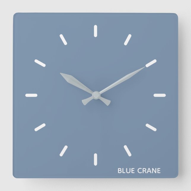 Relógio Quadrado Nome azul da grua azul (Frente)