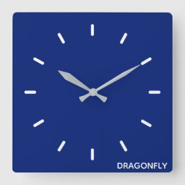 Relógio Quadrado Nome da cor azul do Dragonfly