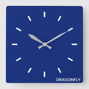 Relógio Quadrado Nome da cor azul do Dragonfly