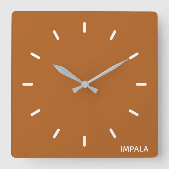Relógio Quadrado nome da cor marrom impala (Frente)