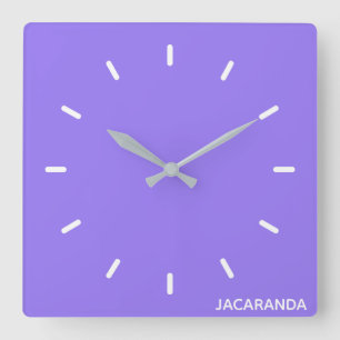 Relógio Quadrado Nome da cor roxa de Jacaranda