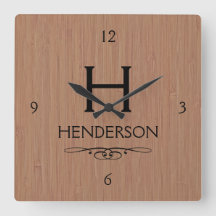 Nome da Família do Monograma de Madeira Moderna