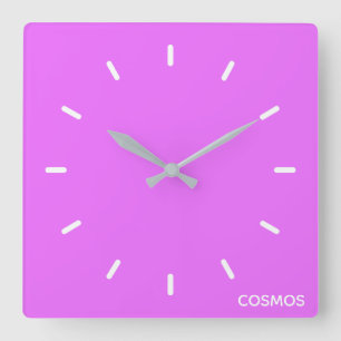Relógio Quadrado Nome de cor roxa do Cosmos