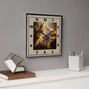 Relógio Quadrado Nome Tina da iguana do dragão