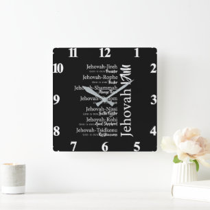 Relógio Quadrado nomes de Jeová