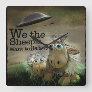Relógio Quadrado Nós o pulso de disparo de parede de Sheeple