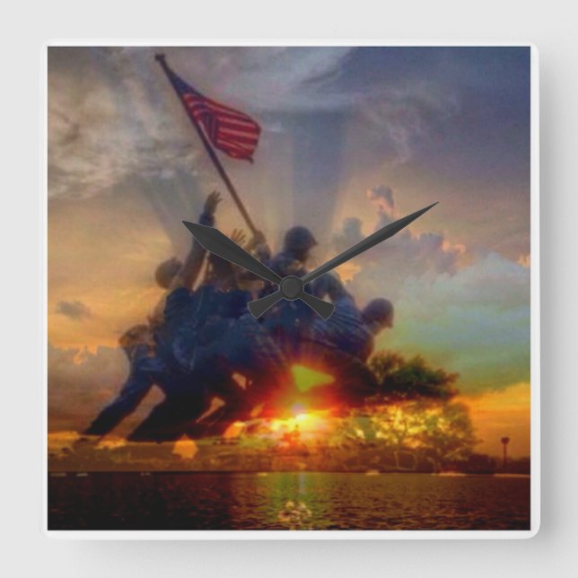 Relógio Quadrado nós pulso de disparo dos fuzileiros navais (Frente)