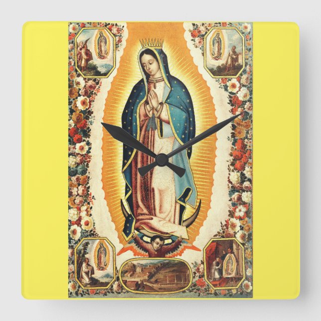 Relógio Quadrado Nossa Senhora de Guadalupe (Frente)