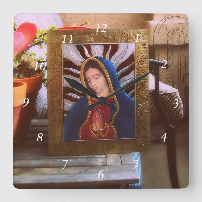 Relógio Quadrado Nossa senhora Guadalupe (Frente)