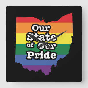 Relógio Quadrado Nosso Estado de Orgulho Ohio