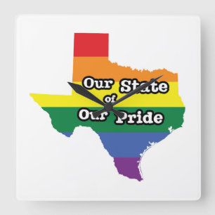 Relógio Quadrado Nosso Estado de Orgulho   Texas
