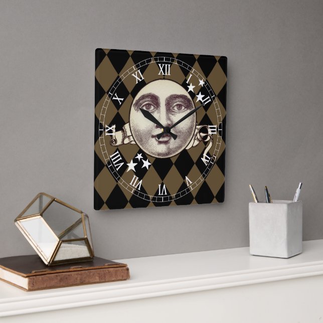 Relógio Quadrado Nostalgic Vintage Steampunk Fantasy (Escritório)