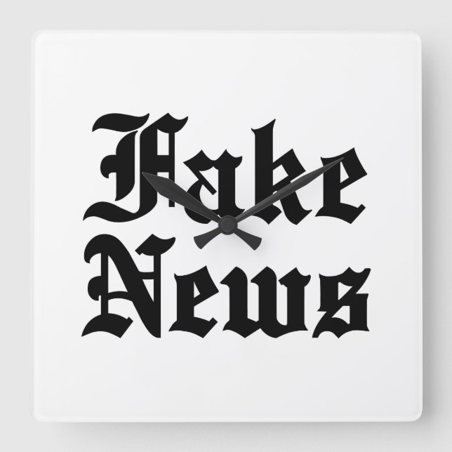 Relógio Quadrado Notícias falsas (Frente)