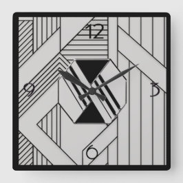 Relógio Quadrado Nova Deco de Arte de Estilo