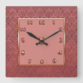 Relógio Quadrado Nova Deco de Estilo de Cobre