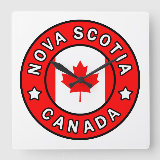 Relógio Quadrado Nova Escócia Canadá (Frente)