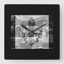 Relógio Quadrado Nova Orleães [pulso de disparo de parede]