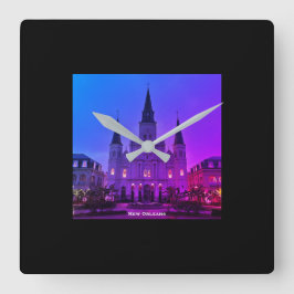 Relógio Quadrado Nova Orleans, LA Catedral Basilica, Praça Jackson