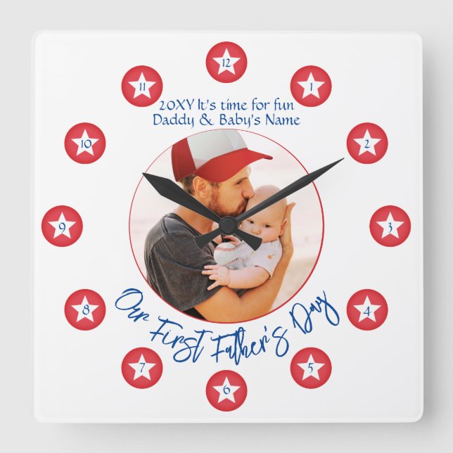 Relógio Quadrado Novo papai  com manutenção exclusiva do primeiro D (Frente)