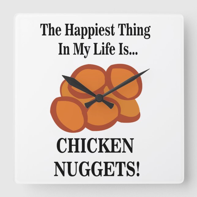 Relógio Quadrado Nugget de Frango Comida Rápida Engraçado Nugget de (Frente)