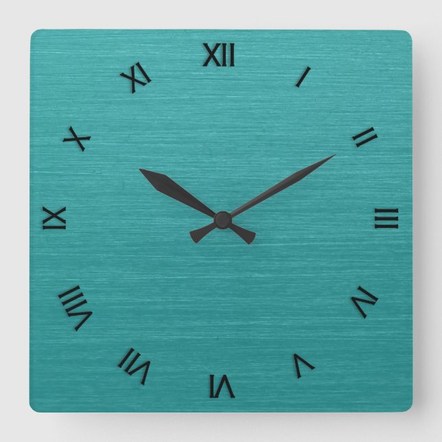 Relógio Quadrado Numerais romanos kash001 de aparência de metal lac (Frente)