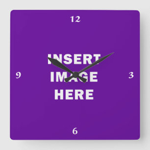 Relógio Quadrado Números brancos da caligrafia do modelo feito sob