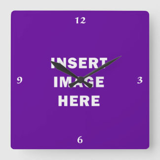 Relógio Quadrado Números brancos da caligrafia do modelo feito sob