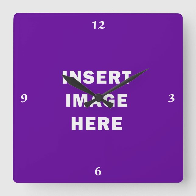 Relógio Quadrado Números brancos da caligrafia do modelo feito sob (Frente)