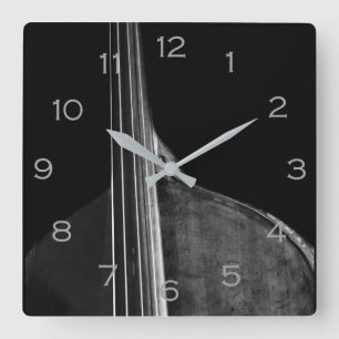 Relógio Quadrado Números de Cinza Bass 5 Wc