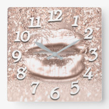 Números de Lábios Brilhantes Florais Dourados Spar