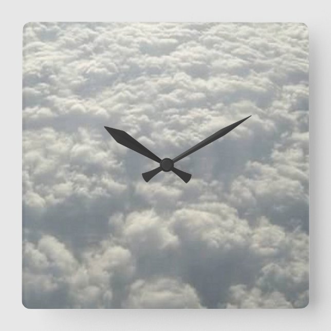 RELÓGIO QUADRADO NUVENS BRANCAS (Frente)