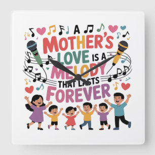 Relógio Quadrado O Amor de uma Mãe é uma Melodia que Dura para Semp