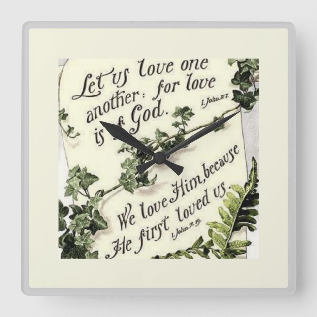 Relógio Quadrado O Amor É de Deus (Frente)