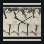Relógio Quadrado O art deco "pode enlatar" por Louis Icart<br><div class="desc">O pulso de disparo de alta qualidade que caracteriza "pode enlatar" o impressão do art deco (das meninas} por Louis Icart</div>