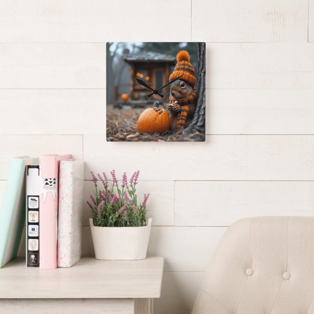 Relógio Quadrado O banquete secreto da imagem Ai do esquilo (Sala de leitura)