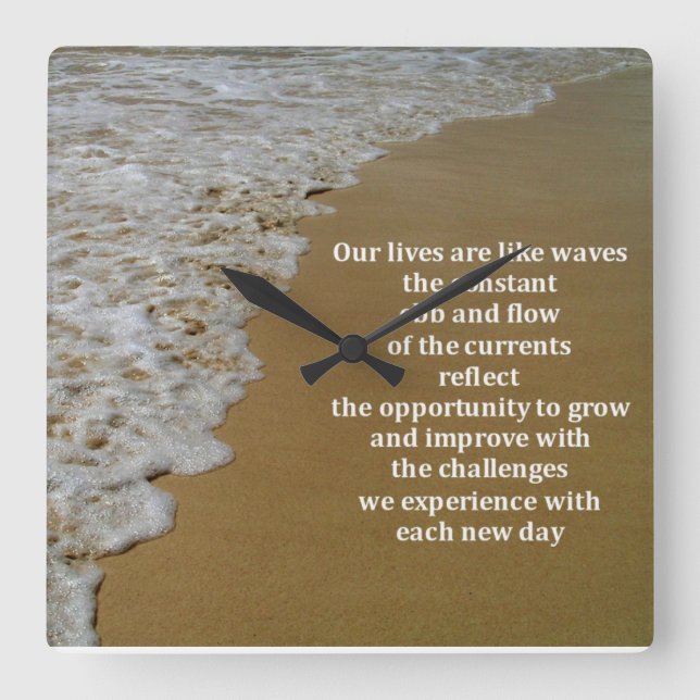 Relógio Quadrado O Bei e o Fluxo de Vida (Frente)