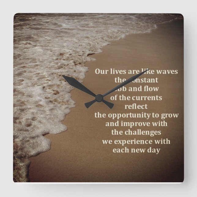 Relógio Quadrado O Bei e o Fluxo de Vida (Frente)