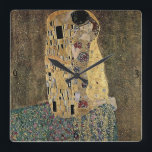 Relógio Quadrado O beijo de Gustavo Klimt (cerca de 1908)<br><div class="desc">Uns trabalhos de arte clássicos que passassem no dominio público e façam presentes maravilhosos e outros produtos. Um dos trabalhos os mais famosos de Gustavo Klimt, o beijo caracteriza o uso proeminente da folha de ouro, e foi inspirado pelo estilo ornamentado de mosaicos antigos. Klimt (1862-1918) era um dos membros...</div>
