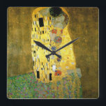 Relógio Quadrado O beijo por Gustavo Klimt<br><div class="desc">O beijo por Gustavo Klimt em um pulso de disparo de parede quadrado</div>