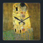 Relógio Quadrado O beijo por Gustavo Klimt<br><div class="desc">O beijo por Gustavo Klimt em um pulso de disparo de parede quadrado</div>