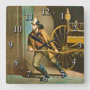 Relógio Quadrado O Bombeiro Americano, Estilo Vitoriano do Bombeiro