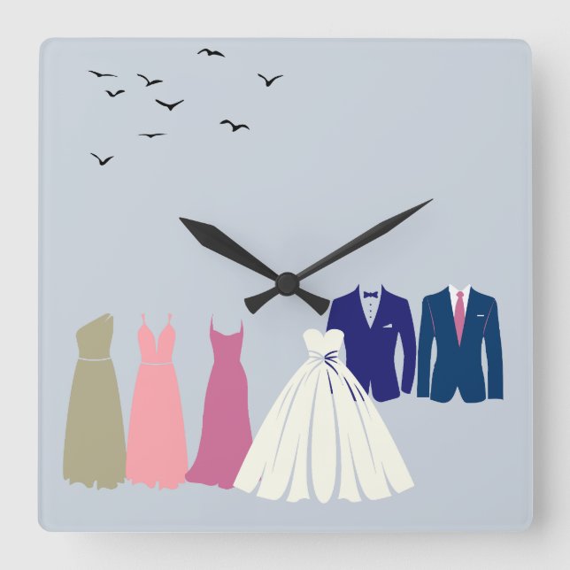 Relógio Quadrado O Casamento (Frente)