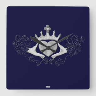 Relógio Quadrado O Claddagh (prata)