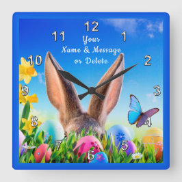 Relógio Quadrado O coelho animador, Daffodils personalizou o pulso