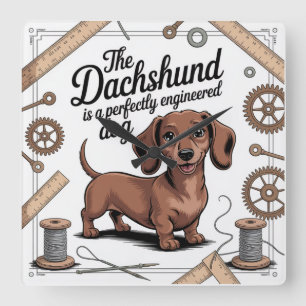 Relógio Quadrado O Dachshund é um Cão Perfeitamente Projetado