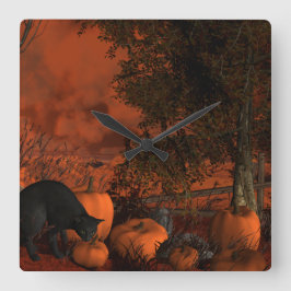 Relógio Quadrado O Dia das Bruxas de aproximação