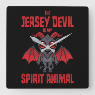 Relógio Quadrado O Diabo de Jersey é o Meu Animal Espiritual