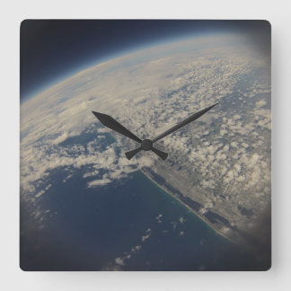 Relógio Quadrado O espaço tempo! Imagem bonita da costa de Florida