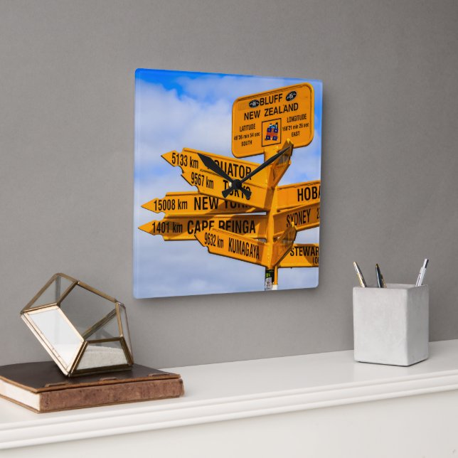 Relógio Quadrado O fim da estrada (Escritório)